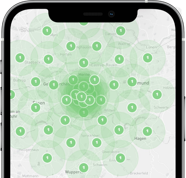 Google Maps auf einem Mobiltelefon